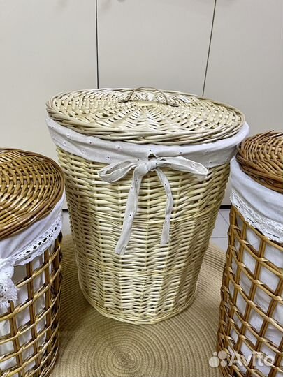 Плетеная корзина для белья высота 50 см