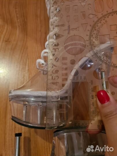 Стрипы ботинки прозрачные 35 размер, каблук 15 см