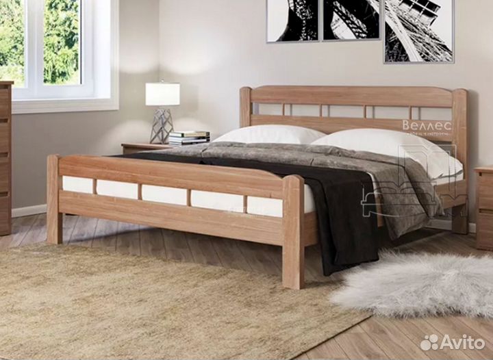 Кровать новая двуспальная деревянная массив
