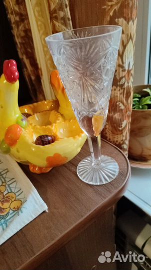 Фужеры хрустальные СССР высота 16.5 диаметр 6,5