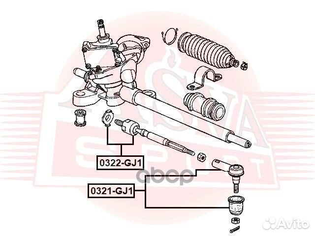 Тяга рулевая 0322GJ1 asva