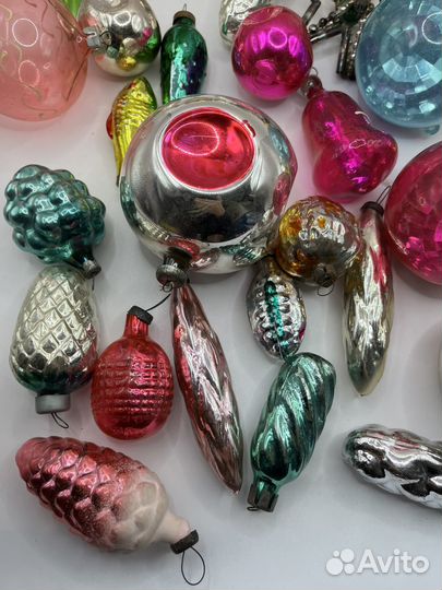 Елочные игрушки СССР стекло винтаж новый год