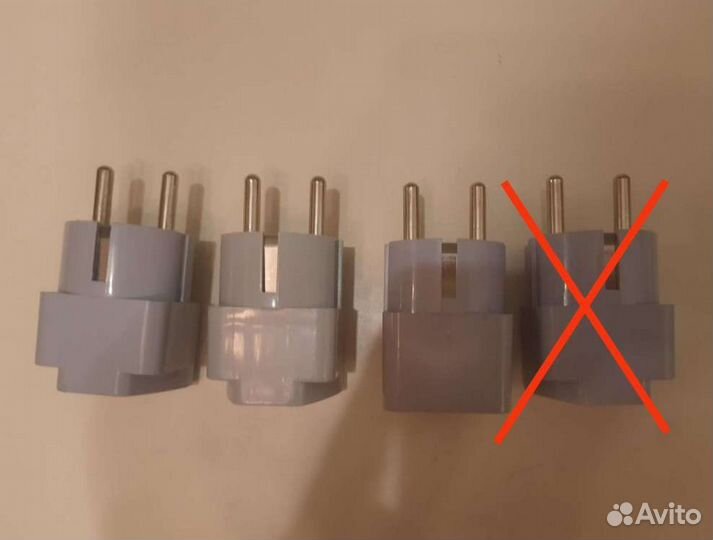 Штепсель переходник вилка с 4 типов на европейский