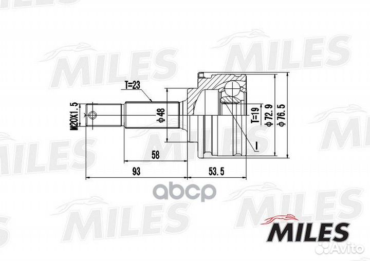 ШРУС наружный nissan micra 1.0 92-00 (GKN 30330