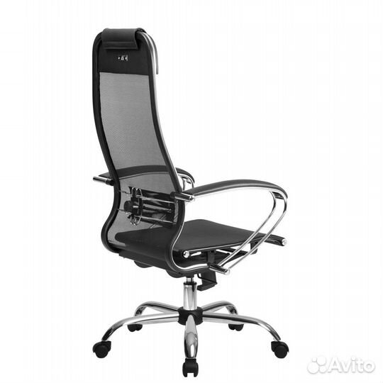Кресло Метта 4 хром сетка черный