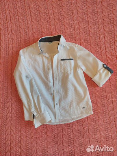 Рубашка белая школьная 128