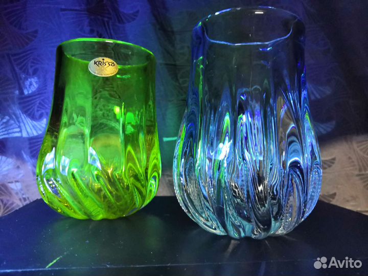 Ваза цветное стекло СССР Мухиной
