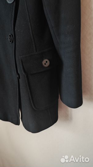 Пальто женское демисезонное 46-48 чёрное шерстяное