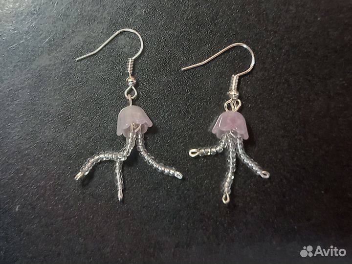 Серёжки и подвеска/брелок медуза