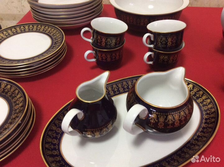 Набор столовой посуды фарфор кобальт ГДР