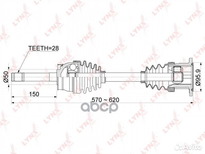 Привод в сборе перед прав/лев CD1101 lynxauto