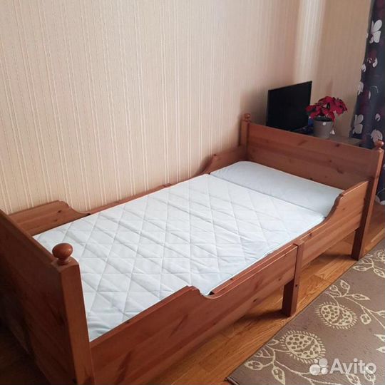 Кровать детская Икеа Лексвик+реечное дно+матрас