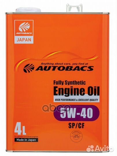 Масло моторное autobacs engine OIL 5W-40 SP/CF