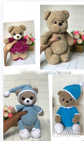 Мишка плюшевый ручной работы