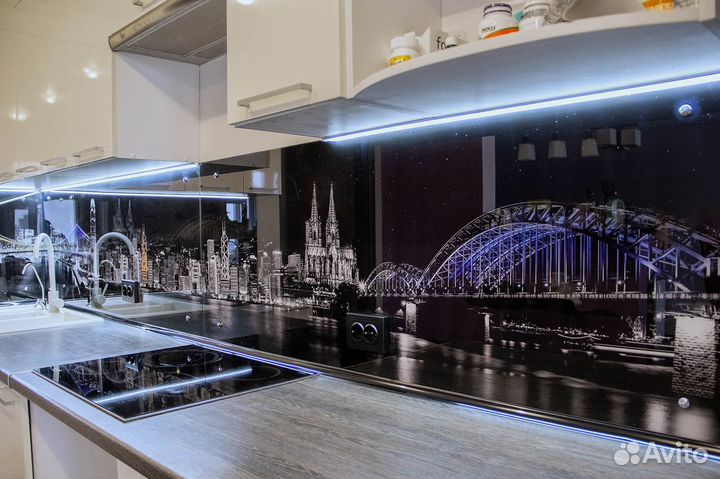 Фартук из стекла - С фотопечатью - Кухонный