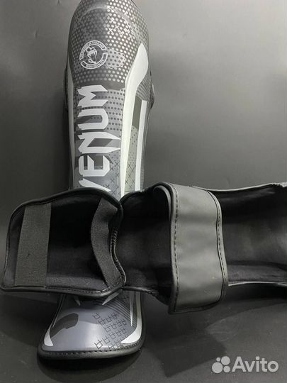 Защита ног Venum Challenger Army Grey кож