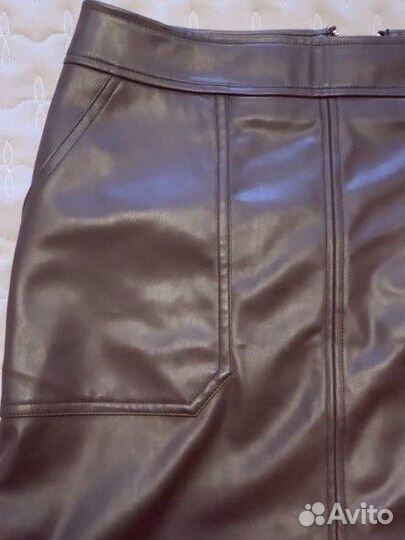 Юбка из экокожи 46