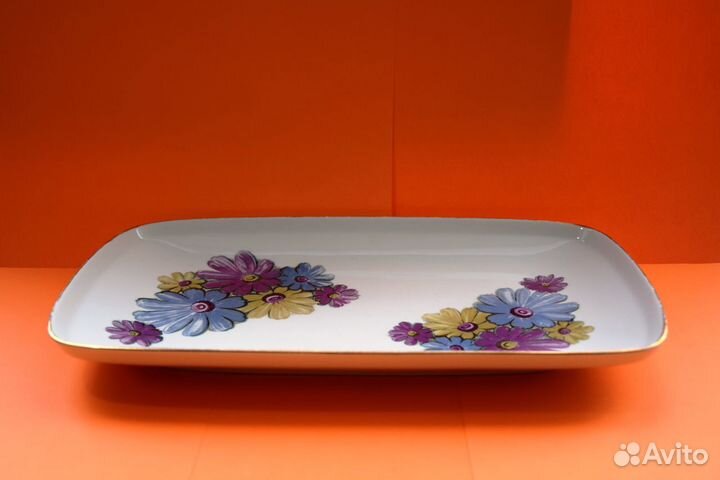 Блюдо продолговатое weisswasser фарфор Германия
