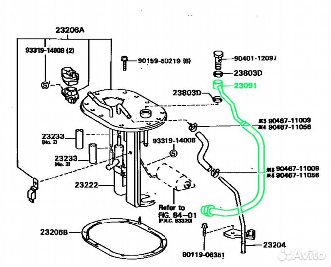 Шланг топливный Toyota Vista SV35 3SFE