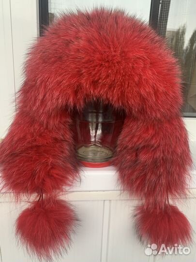 Шапка ушанка женская натуральный мех из песца