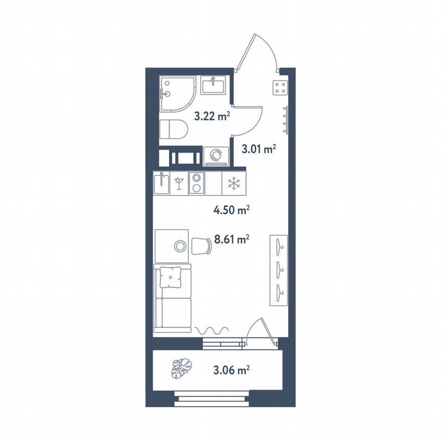 Квартира-студия, 20,9 м², 9/11 эт.