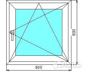 Окно пвх 800*800
