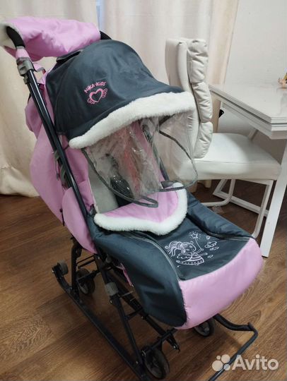 Детские санки коляска с колесами