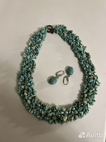Ожерелье + серьги из бирюзы