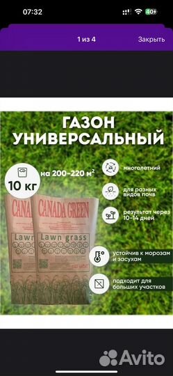 Газон универсальный 10кг многолетний