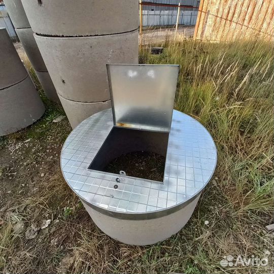 Крышка оцинкованная на кольцо для колодца