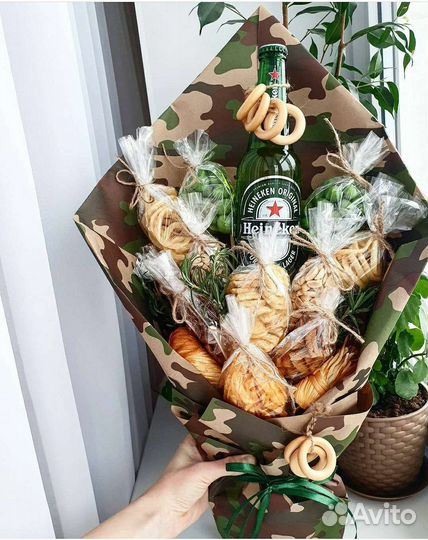 Подарок мужу,мужской букет, съедобный букет