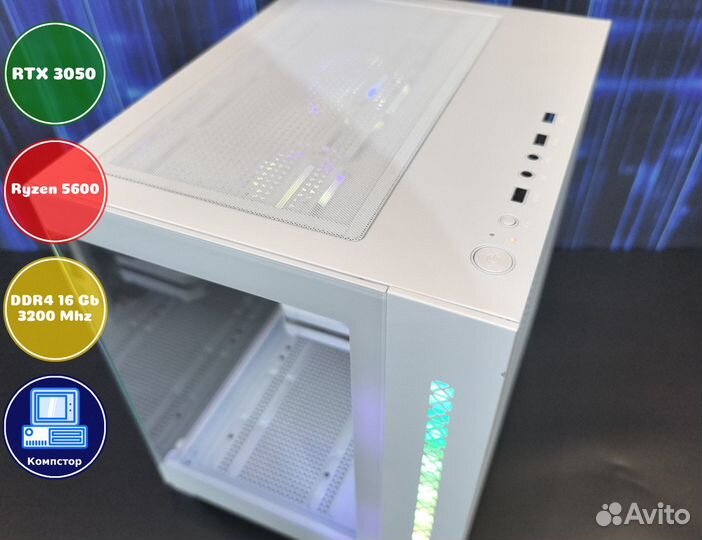 Мощный игровой пк AMD5600-RTX3050-16DDR4-JVO27-A520