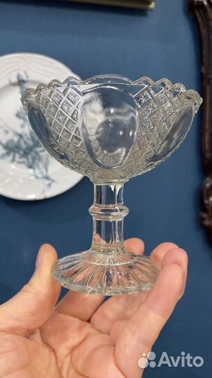 Старинное стекло вазы вареньицы Мальцов клеймо