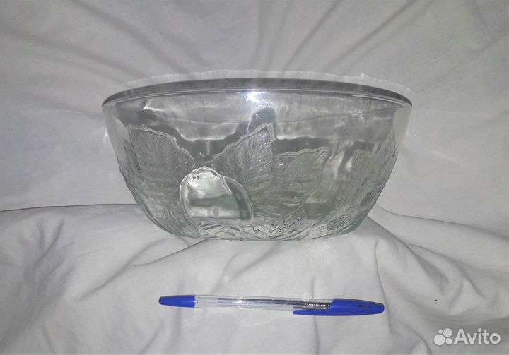Салатница 23х10см, стекло, времён СССР