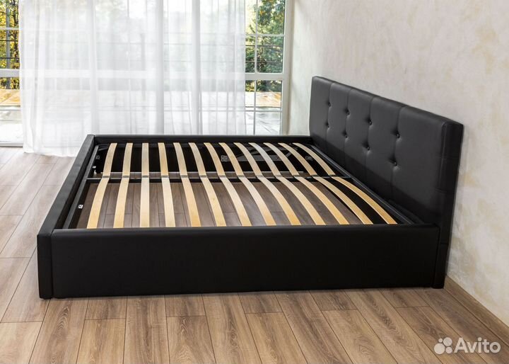 Кровать с подъемным механизмом 200х200 Роза черная