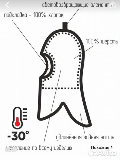 Шапка шлем Nels 56 меринос