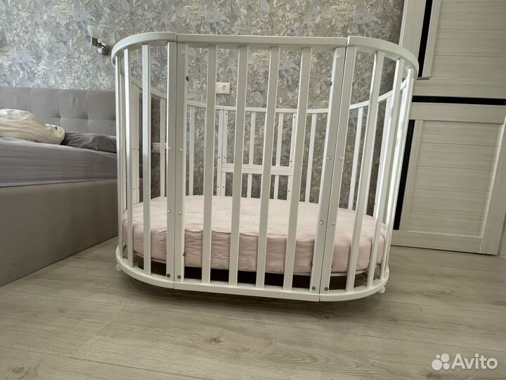 Детская трансфомер кроватка 9 в1, овальная