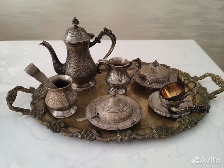 Мельхиор сервиз, посуда, ведерко