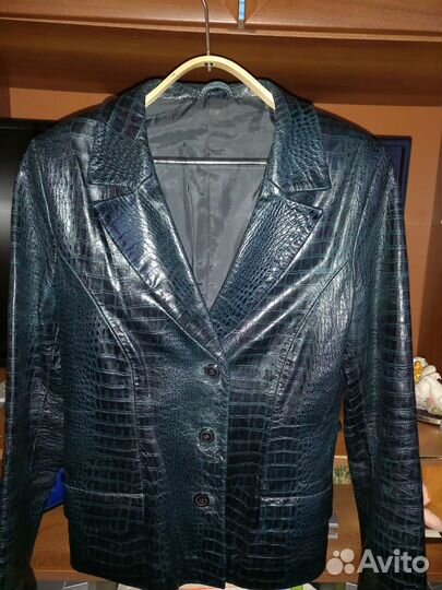 Кожаный пиджак 44 46 размера