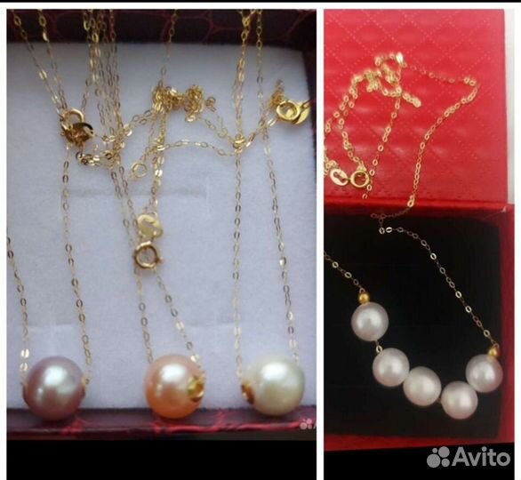 Золотое колье с жемчугом
