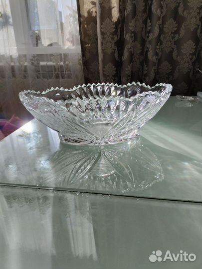 Хрустальная конфетница СССР ладья
