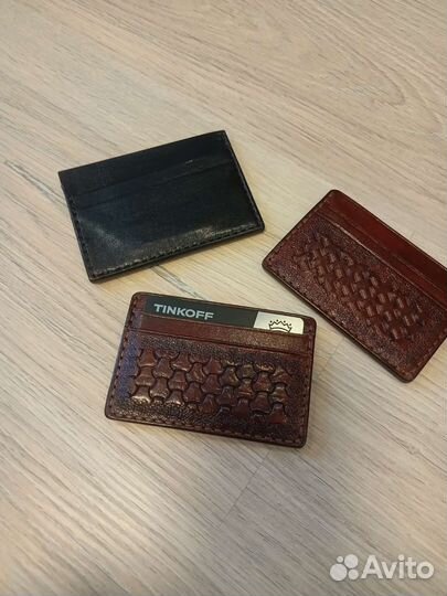 Картхолдер из натуральной кожи ручная работа