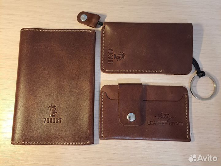 Комплект обложка паспорта ключница визитница кожа
