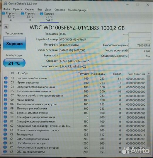 Жесткий диск WD 1Тб новый