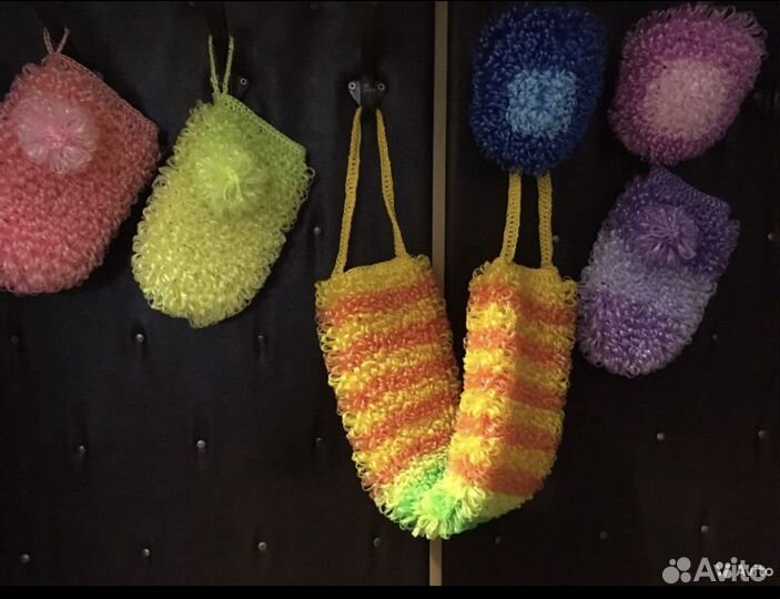 Мочалки в наличии и на заказ, разных цветов