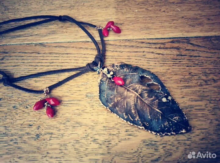 Живые украшения из меди и листьев (гальваника)