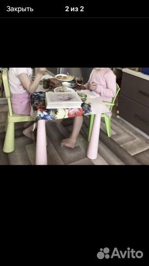 Детский стол и стул IKEA