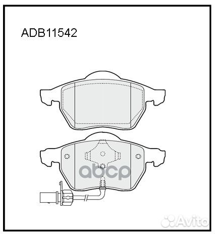 Колодки тормозные дисковые перед ADB11542 A