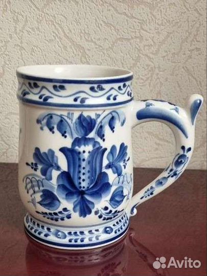 Кружка пивная гжель