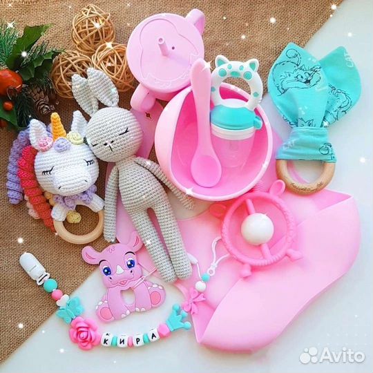 Силиконовая посуда/ тарелка+ложка/первый прикорм